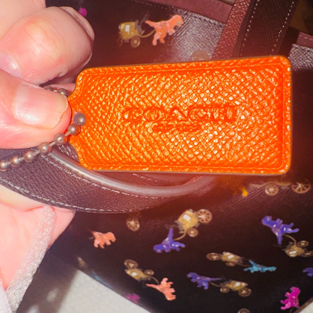 COACH REXY & CARRIAGE BLACK/MULTI LEATHER repeat Glitter tote. Rare! - Picture 12 of 15